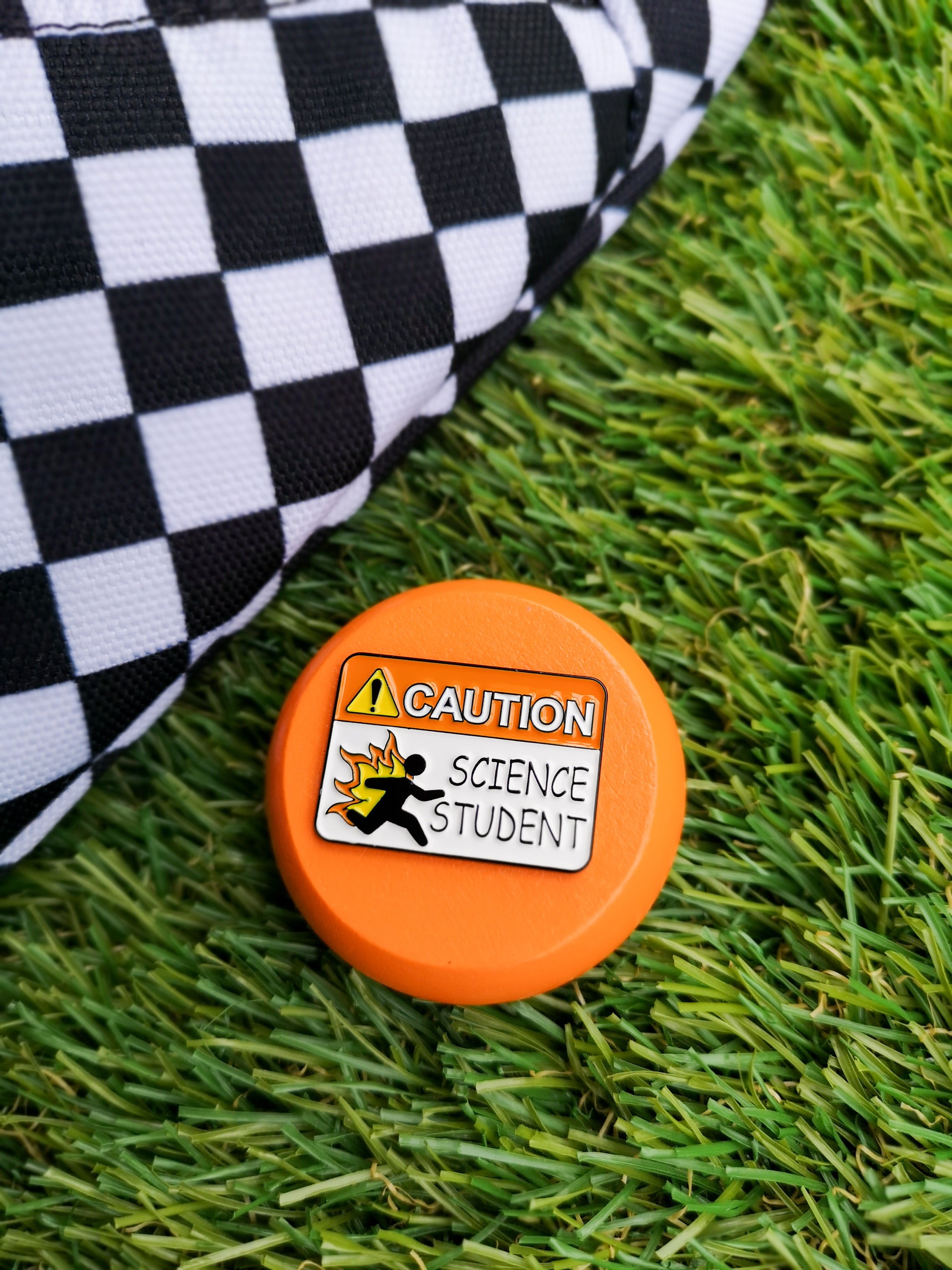 Pin Metalic Caution Science Student
