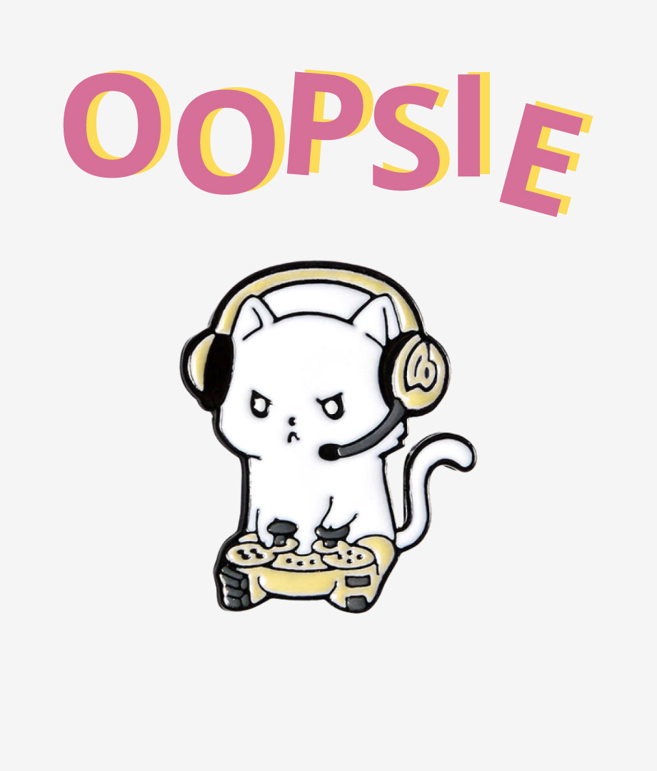 Oopsie Pin Gamer Kitty