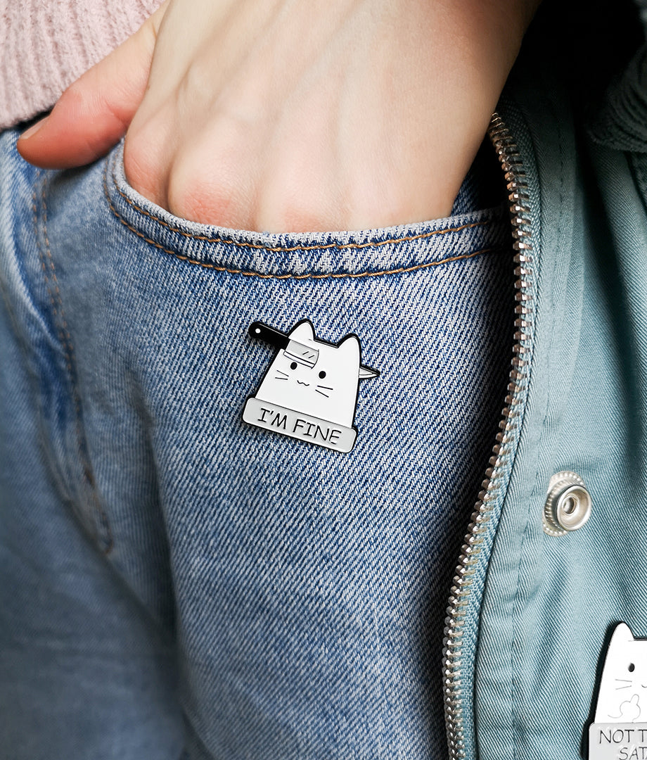 Pin Metalic Sarcastic Cat