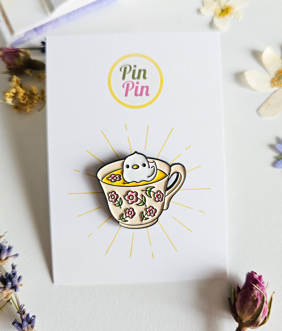 Pin Metalic Tea Duck