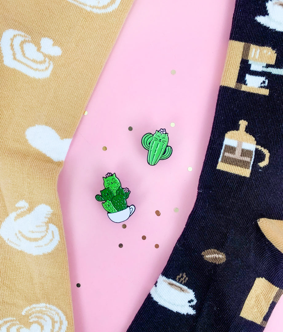 Pin Metalic Cactus Coffee