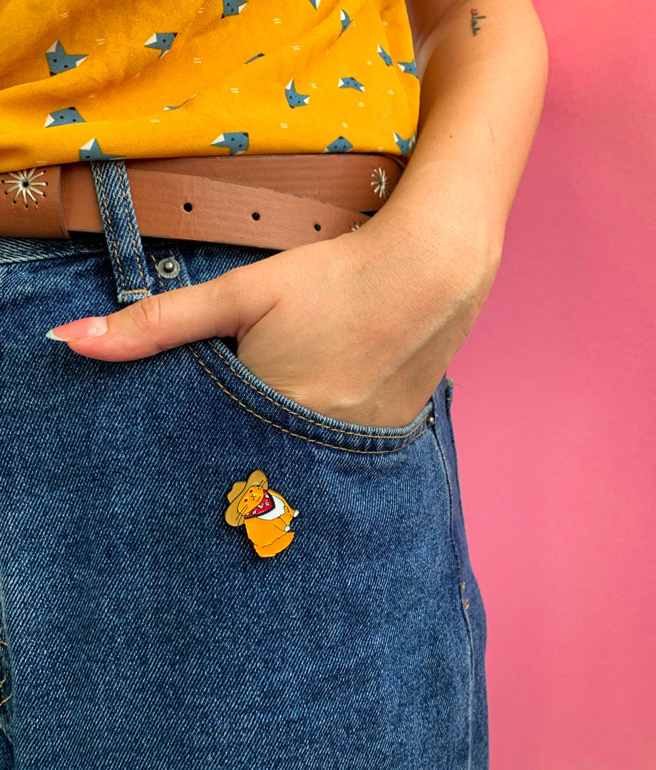 Pin Metalic Cowboy Cat