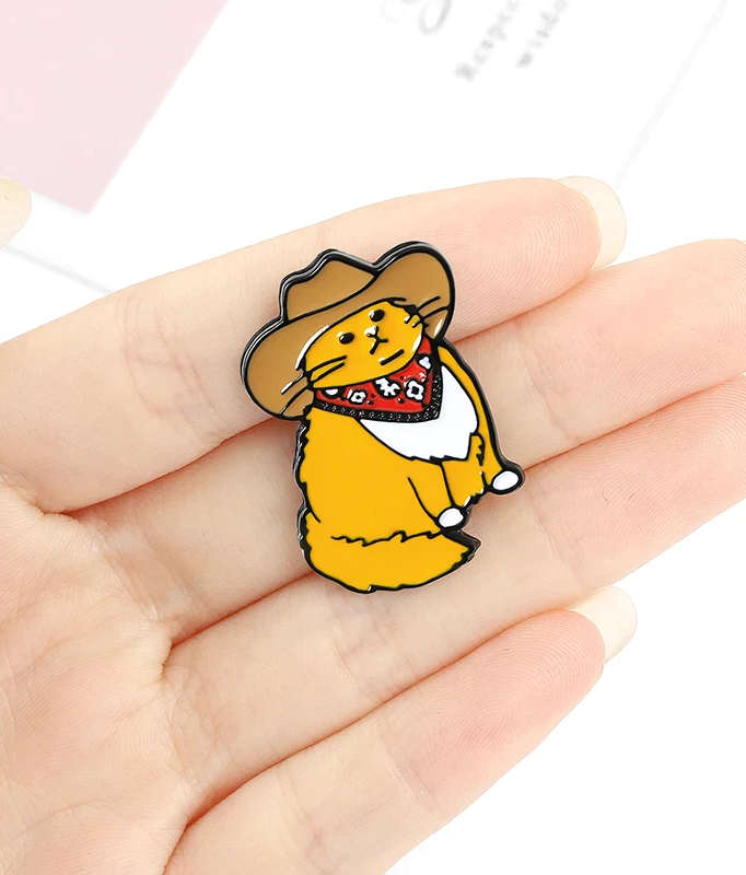 Pin Metalic Cowboy Cat