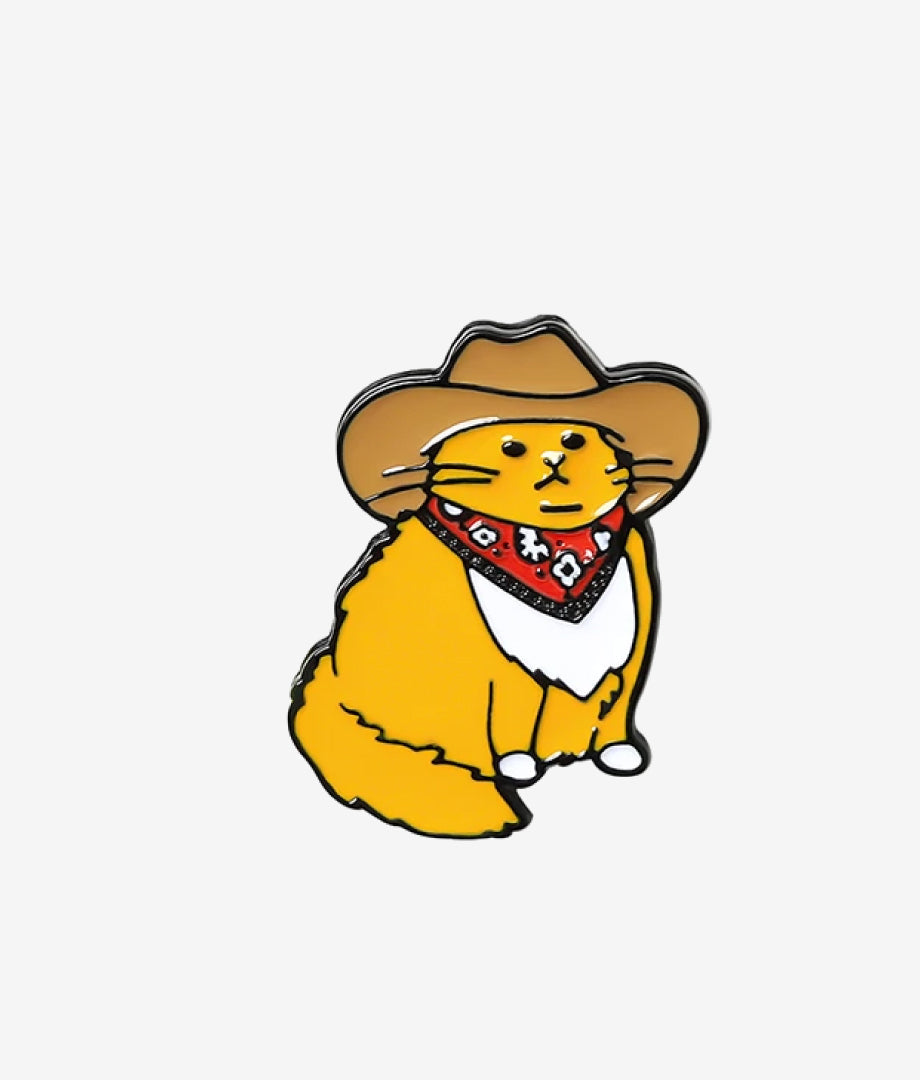 Pin Metalic Cowboy Cat