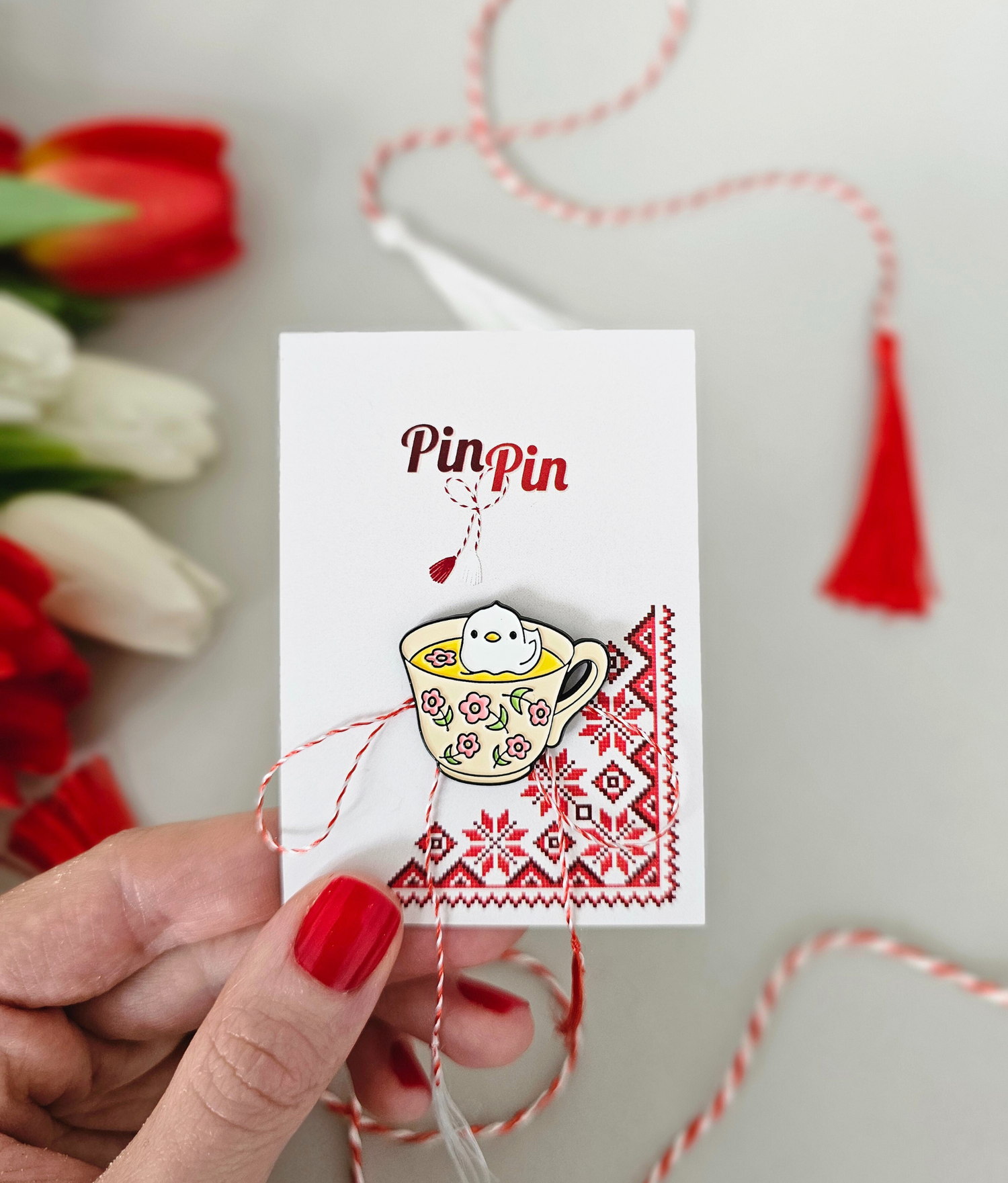 Pin Metalic Tea Duck