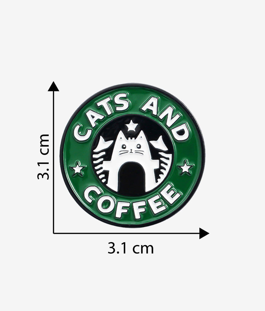 Pin Metalic Cats and coffee