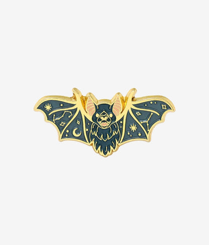 Pin Metalic Starry Green Bat