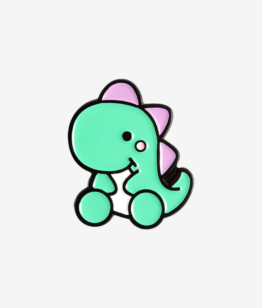 Pin Metalic Green Baby Dino