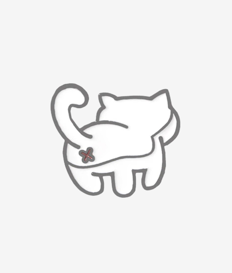 Pin Metalic White Cat-astrophe